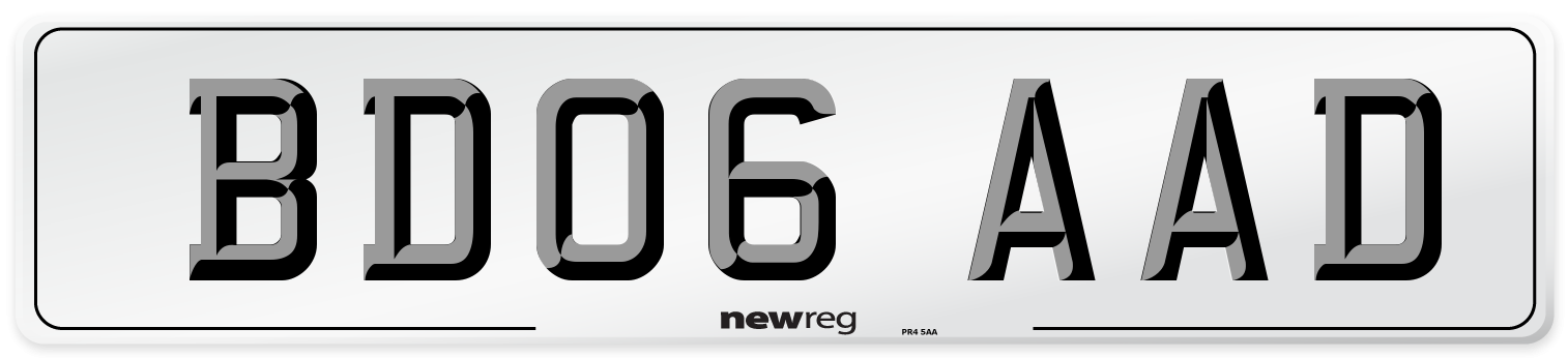BD06 AAD Number Plate from New Reg
